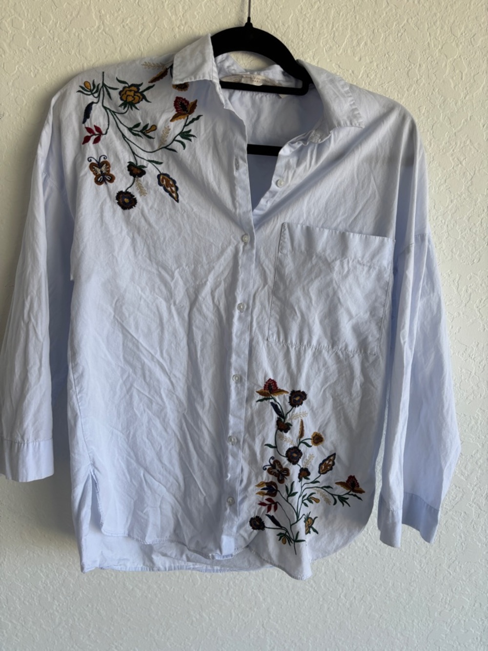 Zara White Shirt with Black Trim